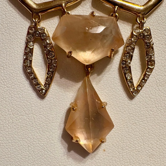 Alexis Bittar Gold Lucite and Crystal Bib Necklace - Picture 6 of 8